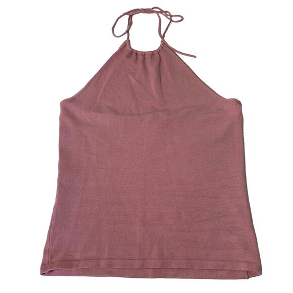 BANANA REPUBLIC Stretch Baby Pink Crop Halter Top XS - Picture 1 of 5